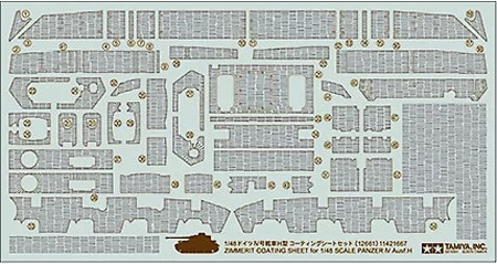 Tamiya - Zimmerit Coating Sheet for Panzer IV Ausf.H
