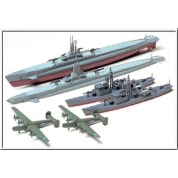   Tamiya - 1:700 US Submarine & Japanese Chaser - Gato Class & Chaser No.13