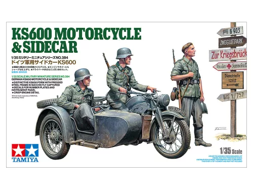 Tamiya - 1:35 German Zundapp KS600 Motorcycle and Sidecar