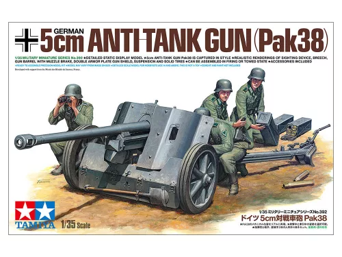 Tamiya - German 5 cm Anti-Tank Gun (Pak38) with crew - 4 figures
