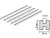 Tamiya - H-Profil 3x3mm (5) 400mm weiss