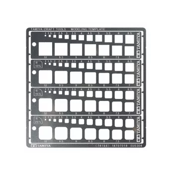 Tamiya - Modeling Quadrat Schablone 1-10mm PE