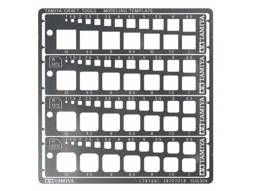 Tamiya - Modeling Quadrat Schablone 1-10mm PE