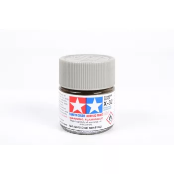 Tamiya - Mini Acrylic X-32 Titanium Silver 10 ml