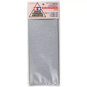   Tamiya - Finishing Abrasives Medium Set 2 x P 180; 1 x P 240  2 xP 320 Grit
