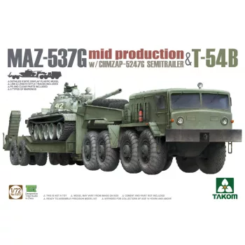   Takom - MAZ-537G  w/ChMZAP-5247G   Semi-trailer mid production & T-54B