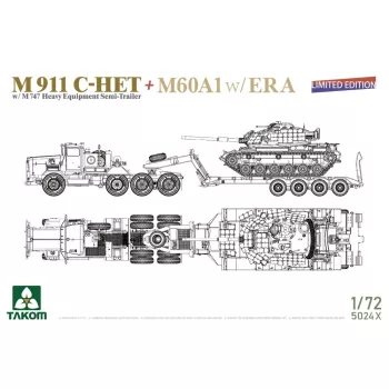   Takom - M911 C-HET w/M747 Heavy Equipment Semi-Trailer + M60A1 w/ERA