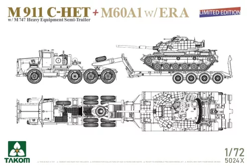 Takom - M911 C-HET w/M747 Heavy Equipment Semi-Trailer + M60A1 w/ERA