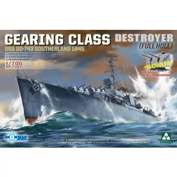   Takom - Gearing Class Destroyer USS DD-743 Southerland 1945 (Full Hull)