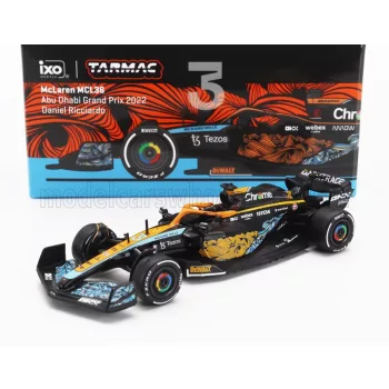   Tarmac - McLAREN F1  MCL36 TEAM MCLAREN N 3 ABU DHABI GP 2022 DANIEL RICCIARDO ORANGE LIGHT BLUE