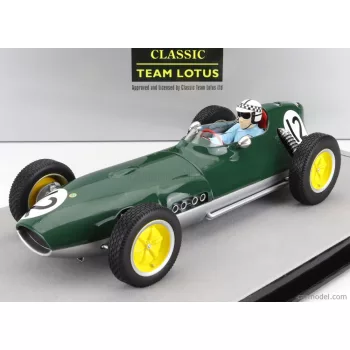   Tecnomodel - Lotus F1 16 N 12 Dutch Gp (With Pilot Figure) 1959 Innes Ireland British Racing Green Silver