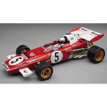   Tecnomodel - FERRARI F1  312B2 N 5 GERMAN GP (with pilot figure) 1971 MARIO ANDRETTI - CON VETRINA - WITH SHOWCASE RED WHITE