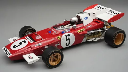 Tecnomodel - FERRARI F1  312B2 N 5 GERMAN GP (with pilot figure) 1971 MARIO ANDRETTI - CON VETRINA - WITH SHOWCASE RED WHITE