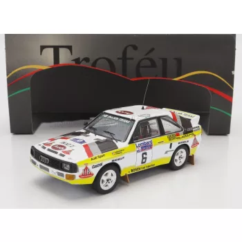   Trofeu - AUDI QUATTRO SPORT TEAM HB N 6 RALLY RAC LOMBARD 1984 M.MOUTON - F.PONS WHITE YELLOW BROWN