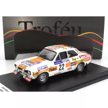   Trofeu - FORD ENGLAND ESCORT MKI (night version) N 22 RALLY 1000 LAKES 1975 JUHANI KYNSILEHTO - MARTIN HOLMES WHITE YELLOW
