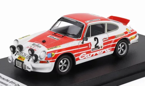 Trofeu - PORSCHE 911 CARRERA RS COUPE (night version) N 2 RALLY TOUR DE CORSE 1972 GERARD LARROUSSE - CHRISTIAN DELFERIER  WHITE RED