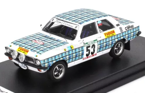 Trofeu - OPEL ASCONA 1.9L SR N 53 RALLY PORTUGAL 1979 CARLOS RESENDE - FERREIRA DA CUNHA WHITE LIGHT BLUE