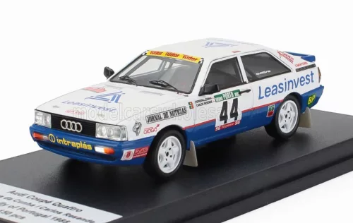 Trofeu - AUDI QUATTRO COUPE N 44 RALLY PORTUGAL 1988 FERREIRA DA CUNHA - CARLOS RESENDE WHITE BLUE