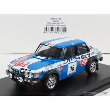   Trofeu - Saab 99 Team Konela Racing N 15 Rally 1000 Lakes 1977 T.Rainio - E.Nyman Blue White