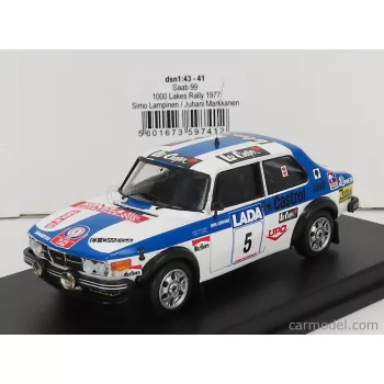   Trofeu - Saab 99 N 5 Rally 1000 Lakes 1977 S.Lampinen - J.Markkanen White Blue
