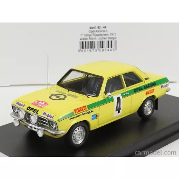   Trofeu - Opel Ascona A (Night Version) N 4 Winner Rally Russelsheim 1973 W.Rohrl - J.Berger Yellow Green