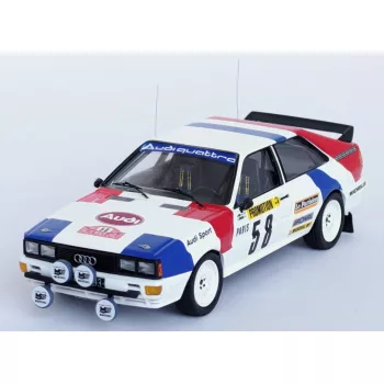   Trofeu - AUDI QUATTRO (night version) N 58 RALLY MONTECARLO 1983 JACQUES BRIY - JACQUES HENUSET WHITE BLUE RED