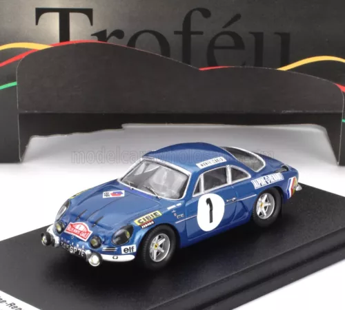 Trofeu - RENAULT ALPINE A110 1300 N 1 RALLY MONTECARLO 1970 JEAN CLAUDE ANDRUET - PATRICE ECOT BLUE