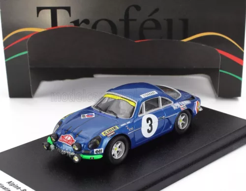 Trofeu - RENAULT ALPINE A110 N 3 RALLY MONTECARLO 1970 JEAN VINATIER - JEAN FRANCOIS JACOB BLUE