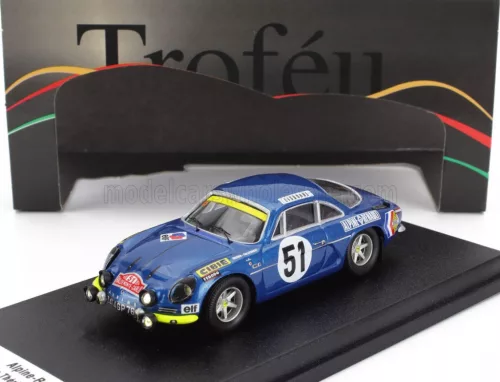 Trofeu - RENAULT ALPINE A110 N 51 RALLY MONTECARLO 1970 JEAN LUC THERIER - MARCEL CALLEWAERT BLUE
