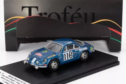 Trofeu - RENAULT ALPINE A110 (night version) N 116 RALLY MONTECARLO 1971 JEAN PIERRE ROUGET - JEAN SARRUS BLUE
