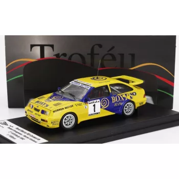   Trofeu - FORD ENGLAND SIERRA RS COSWORTH N 1 2nd RALLY RTS 1992 ROBERT DROOGMANS - MICHEL KLEIKENS YELLOW BLUE
