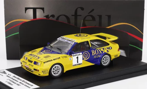 Trofeu - FORD ENGLAND SIERRA RS COSWORTH N 1 2nd RALLY RTS 1992 ROBERT DROOGMANS - MICHEL KLEIKENS YELLOW BLUE