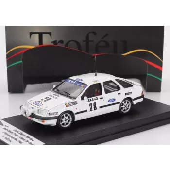   Trofeu - FORD ENGLAND SIERRA XR 4x4 N 28 WINNER RALLY BOUCLES DE SPA 1986 JEAN CLAUDE PROBST - DANNY DE CANCK WHITE