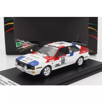  Trofeu - AUDI QUATTRO N 18 RALLY BANDAMA 1981 A.CHOTEAU - P.Y.BUREL WHITE RED BLUE