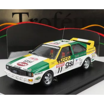   Trofeu - AUDI QUATTRO N 11 RALLY 1000 PISTES 1983 J.PANCIATICI - A.TABET WHITE GREEN YELLOW