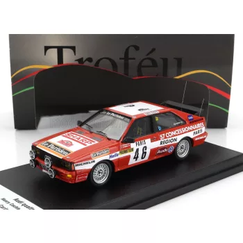   Trofeu - AUDI QUATTRO (night version) N 46 RALLY MONTECARLO 1982 HENRY COCHIN - MORIN RED WHITE
