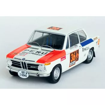   Trofeu - BMW 2002 Ti N 36 RALLY LONDRA-MESSICO 1970 PETER KUBE - LOTHAR RANFT WHITE BLUE RED