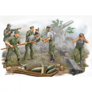 Trumpeter - German Field Howitzer Gun Crew On Firing