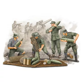 Trumpeter - German Field Howitzer Gun Crew On Carrying