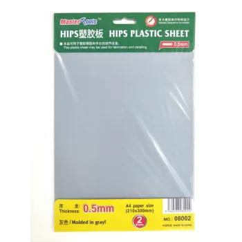   Trumpeter - 0.5mm HIPS PLASTIC SHEET A4 SIZE (210mm*300mm*2PCS)