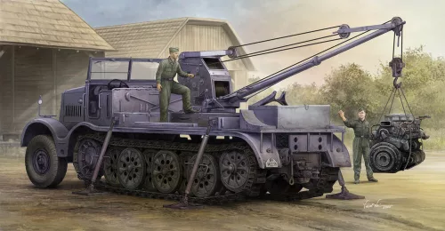 Trumpeter - Schwerer Zugkraftwagen 18 t with 6 t Billstein-Crane, Sd.Kfz.9/1
