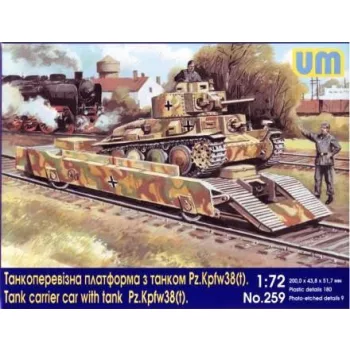Unimodels - Tank carrier car with Pz.Kpfw. 38(t)