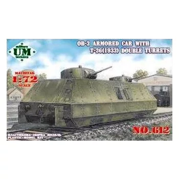 Unimodels - OB-3 armored railway car with two T-26