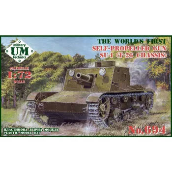   Unimodels - SU-1 (T-26 chassis) self-propelled gun, plastic tracks