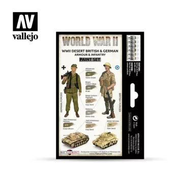   Vallejo - Model Color - WWII Desert British & German Armour & Infantry Paint set
