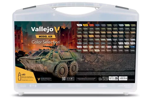 Vallejo - Color Selection. Includes: 74 Model Air colors and 6 auxiliary products. 18 ml