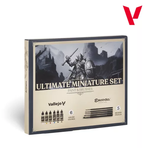 Vallejo - Ultimate Miniature Set - Paint & Brushes (5)