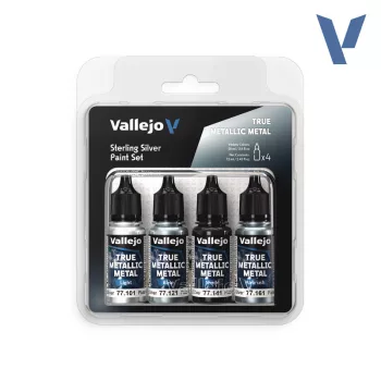 Vallejo - True Metallic Metal Sterling Silver Paint Set
