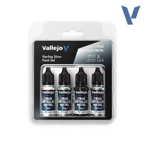 Vallejo - True Metallic Metal Sterling Silver Paint Set