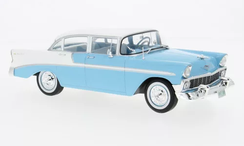 WHITEBOX - Chevrolet Bel Air 4-Door HardTop, hellblau/weiss, 1956, 1:24